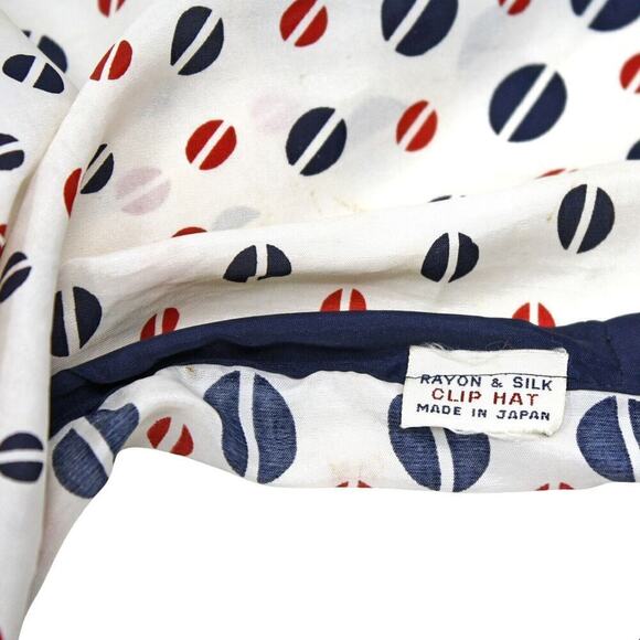 Vintage Triangle Scarf Headband Hat Rayon Silk Polka Dot Made in Japan - Hey Viv - Picture 6 of 8